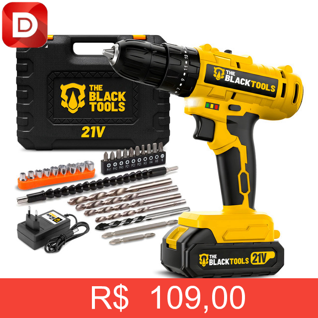 Foto do produto Furadeira E Parafusadeira De Impacto Sem Fio A Bateria 21v 3/8 Com Maleta E Acessorios