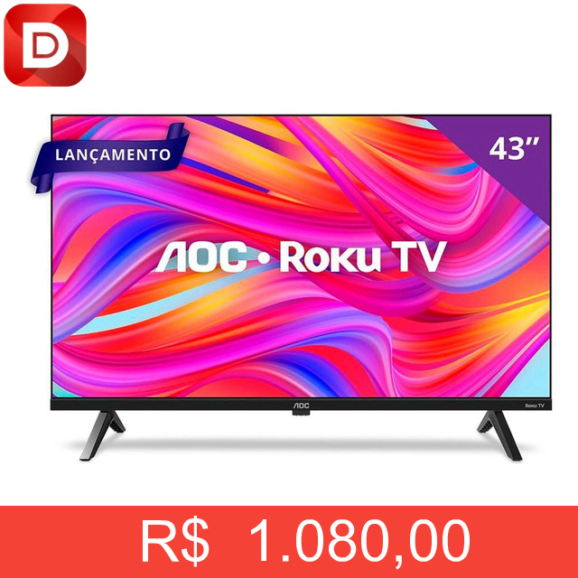 Foto do produto Smart Tv 43 Full Hd Dled Aoc 43s5045/78g Roku
