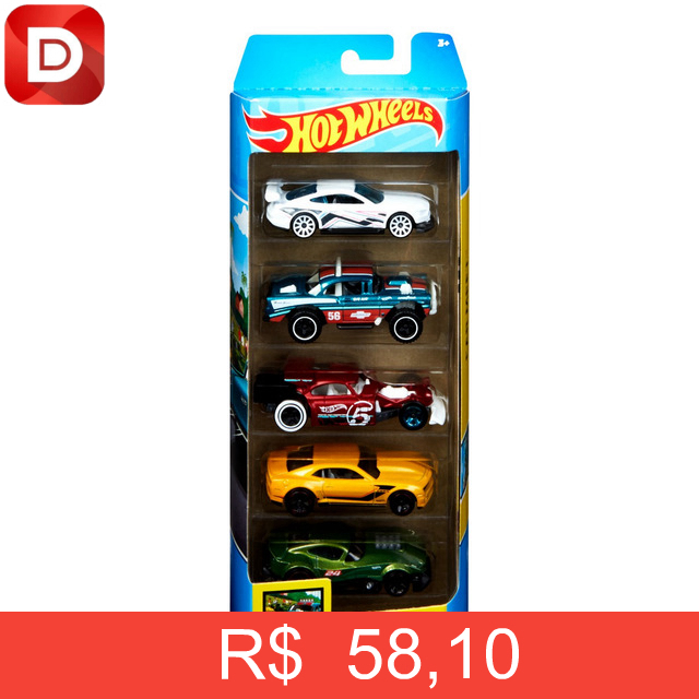 Foto do produto Kit 5 Carrinhos Hot Wheels Cartela Mattel