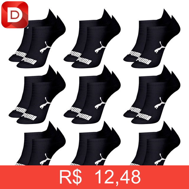 Foto do produto Kit 9 Pares Meias Puma Cano Baixo