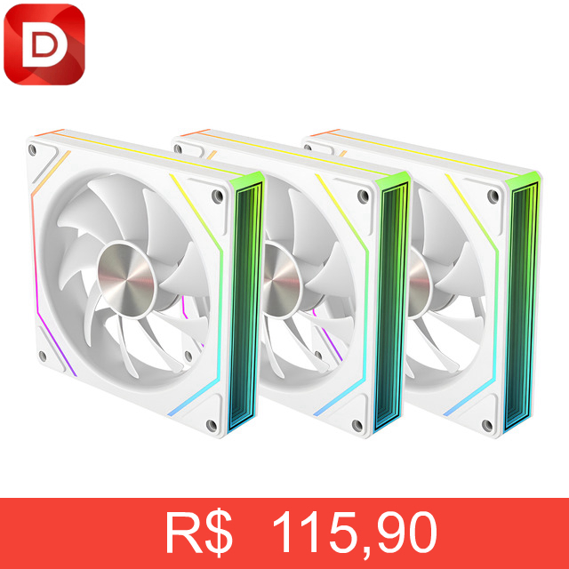 Foto do produto Kit 3 Cooler Fan Argb Prism Pro 6 120mm