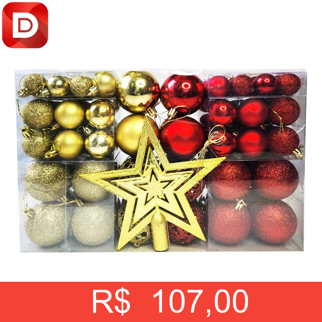 Foto do produto Kit com 100 Bolas para Decoração Árvore de Natal