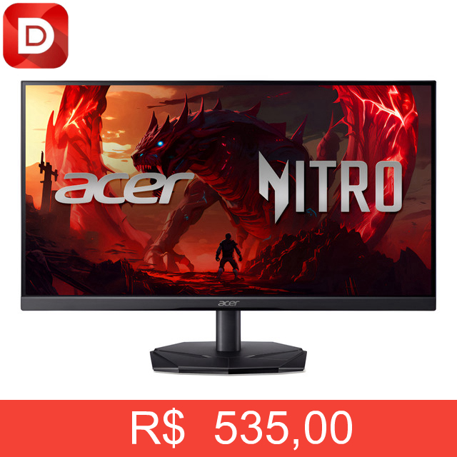 Foto do produto Monitor Acer Nitro 23.8” Full HD LED VA 180 Hz