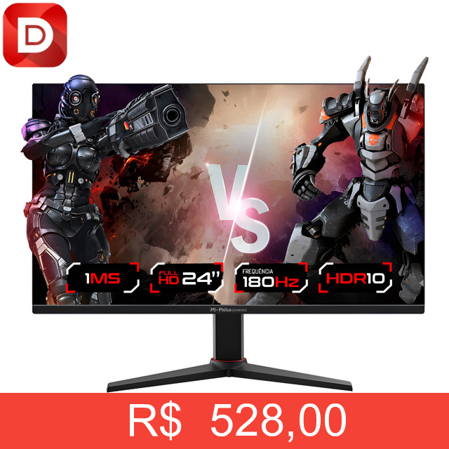 Foto do produto Monitor Gamer Philco 24” 180Hz Full HD 1MS
