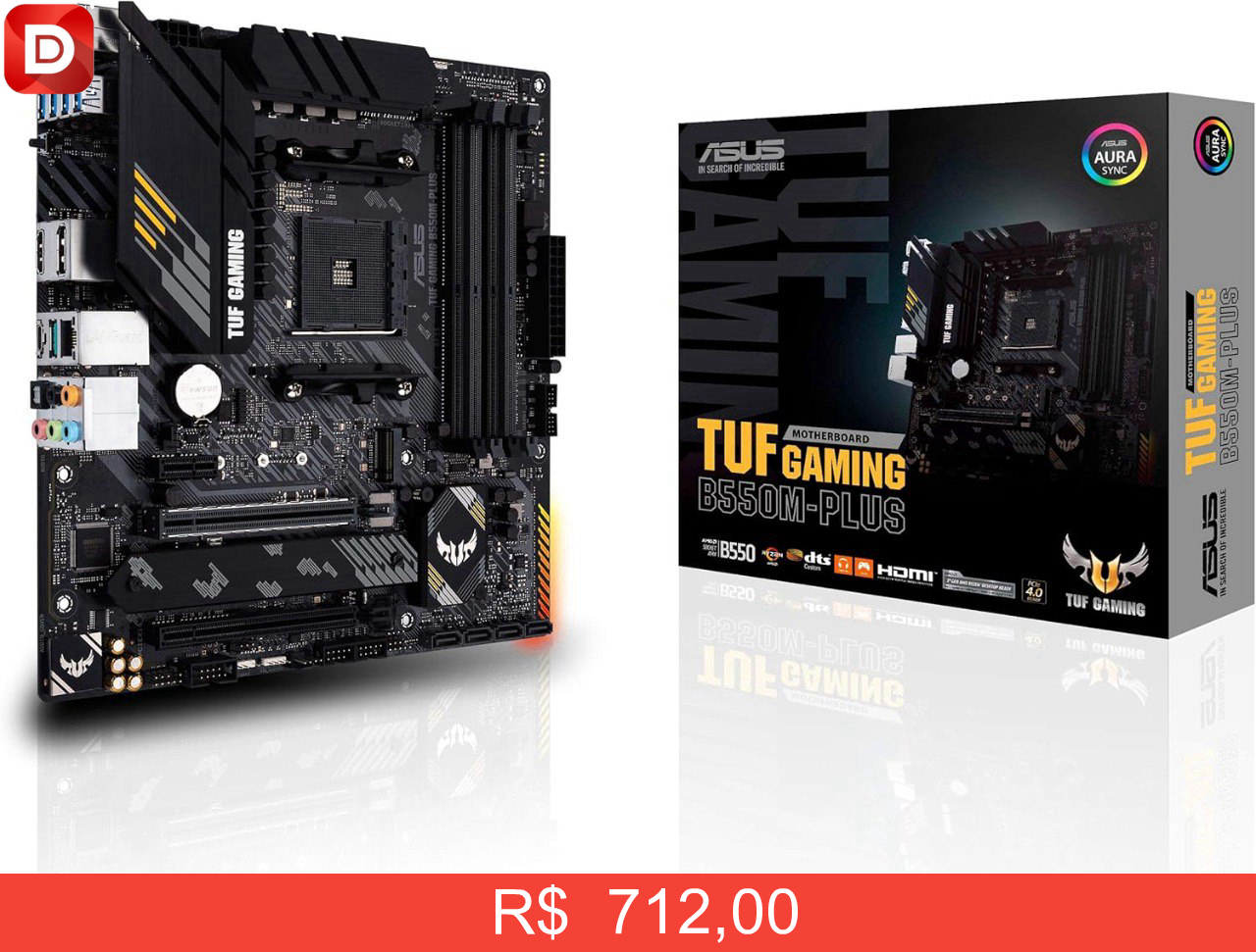 Foto do produto Asus TUF GAMING B550M-PLUS