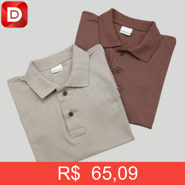 Foto do produto Kit com 2 Camisas Polo Piquet