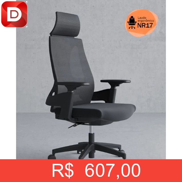 Foto do produto Cadeira De Escritório Rivatti Presidente NR17 Ergonômica Premium