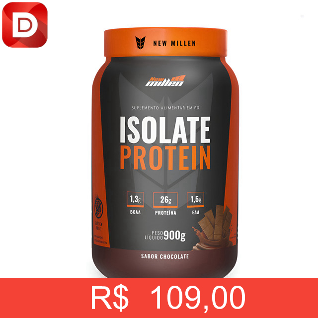 Foto do produto Isolate Protein Proteína Isolada 900g New Milen