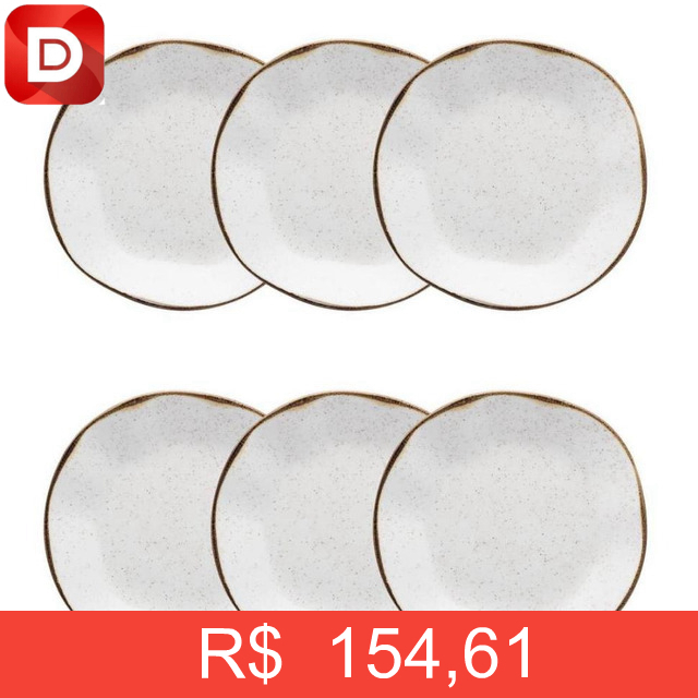 Foto do produto Conjunto De 6 Pratos Fundos Ryo Maresia