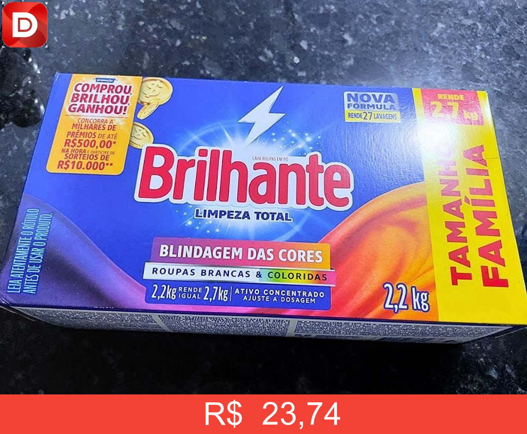 Foto do produto Sabão em Pó Brilhante Limpeza Total