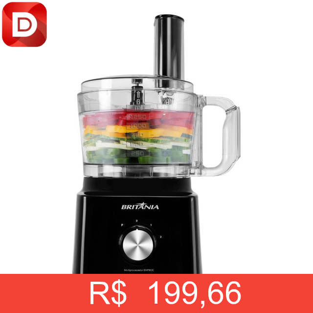 Foto do produto Multiprocessador Britânia 1000w 3 em 1 inox