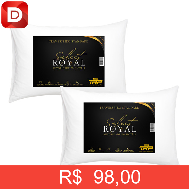 Foto do produto Kit 2 Travesseiros Select Royal Toque de Plumas Linha Hotel