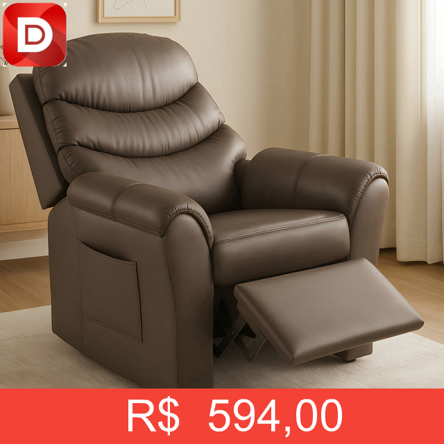 Foto do produto Poltrona Reclinável Bonan Papai