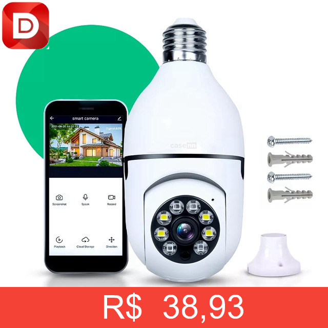 Foto do produto Câmera De Segurança Lâmpada 360º Full HD