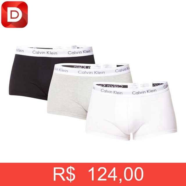 Foto do produto Kit 3 Cuecas Boxer Cotton Calvin Klein