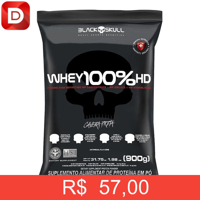 Foto do produto Suplemento em Pó Whey 100% HD Refil Black Skull