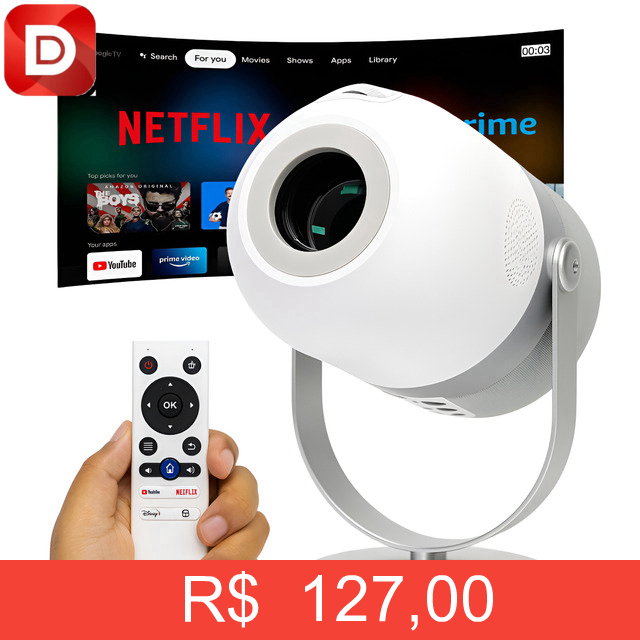 Foto do produto Projetor R1 Smart Tv Android Wifi6
