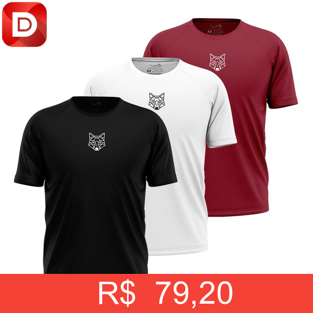 Foto do produto Kit 3 Camisetas Masculina Dry Alpha
