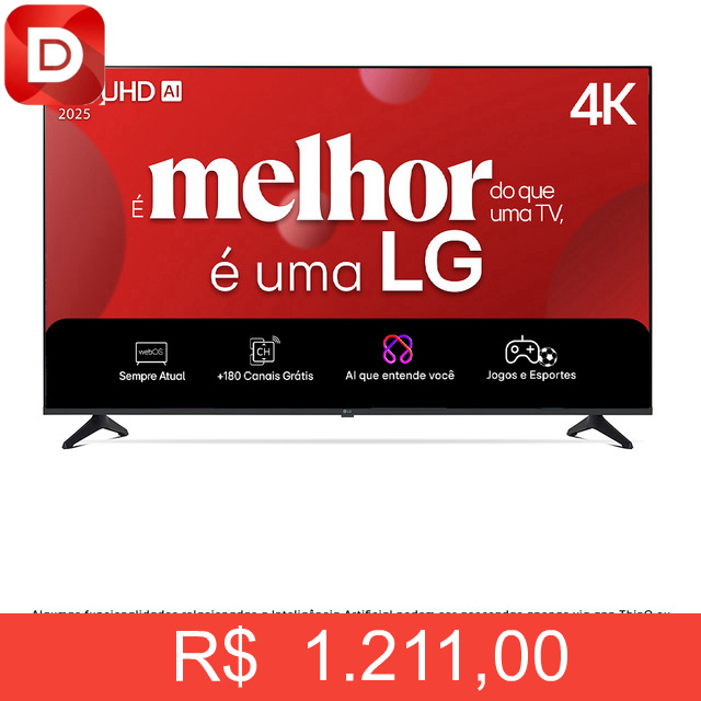 Foto do produto Smart TV 4K 43 LG UHD 43UA75