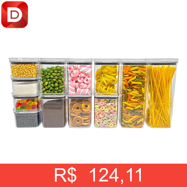 Foto do produto Kit Potes Porta Mantimento Hermético