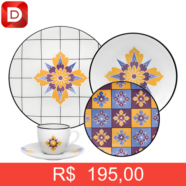 Foto do produto Aparelho De Jantar E Chá Oxford Coup Grid