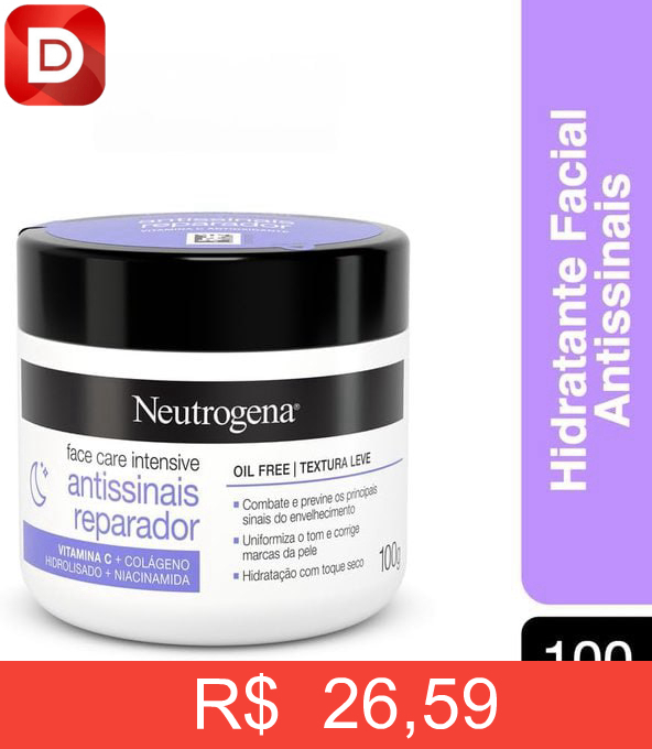 Foto do produto Neutrogena Hidratante Facial Antissinais Reparador Face Care Intensive
