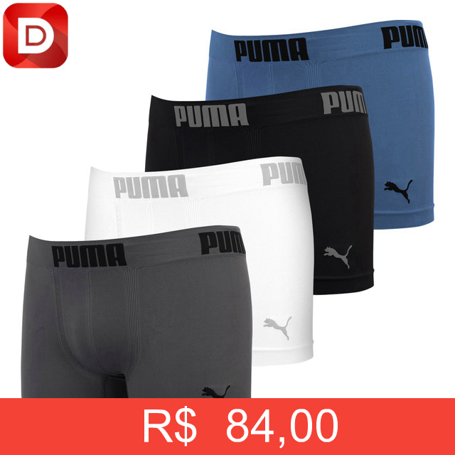 Foto do produto Kit com 4 Cuecas Boxer Puma Sem Costura