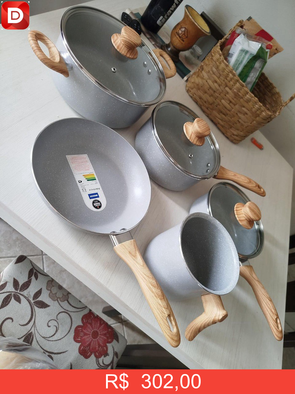 Foto do produto Jogo de Panelas 5 Peças Ceramic Life Easy