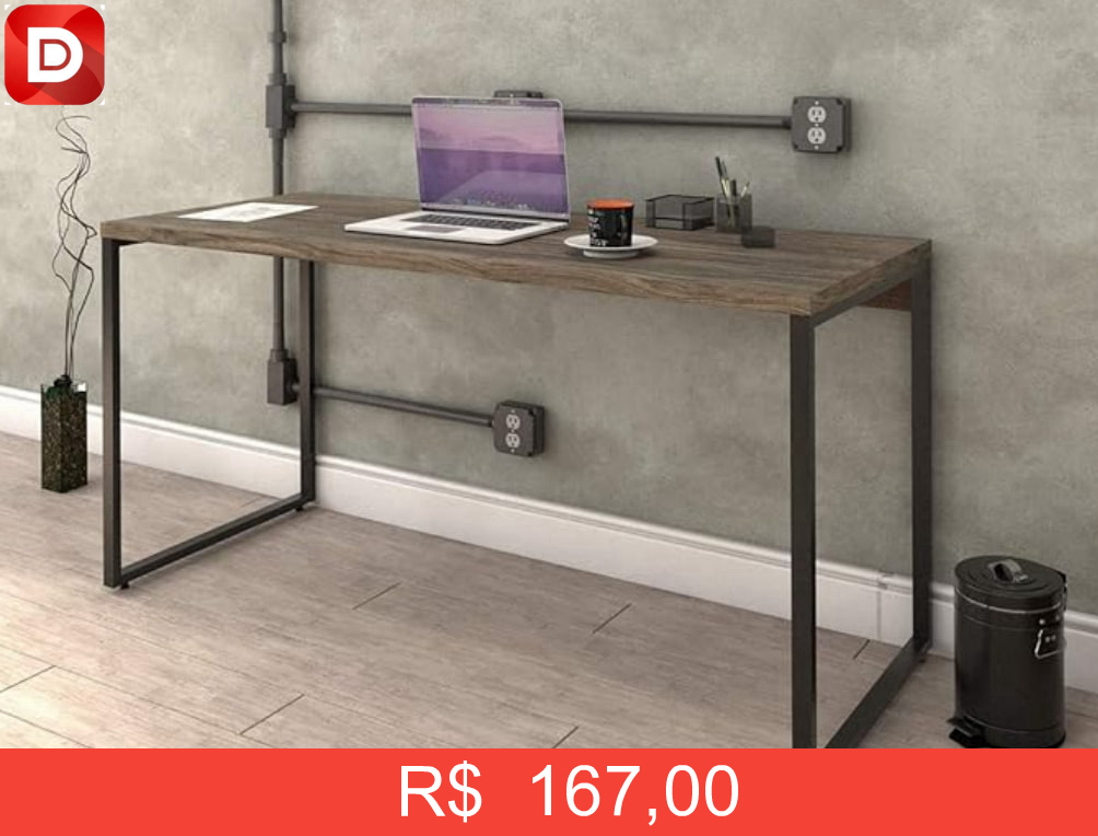 Foto do produto Mesa para Escritório Office Estilo Industrial 1,50m Kuadra