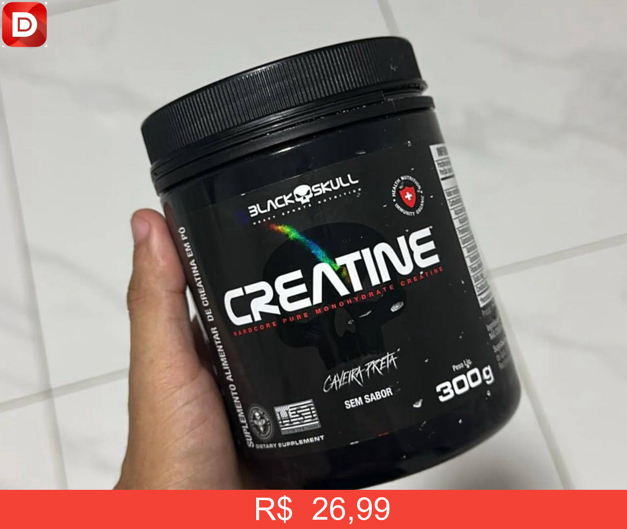 Foto do produto Creatina 300g Black Skull