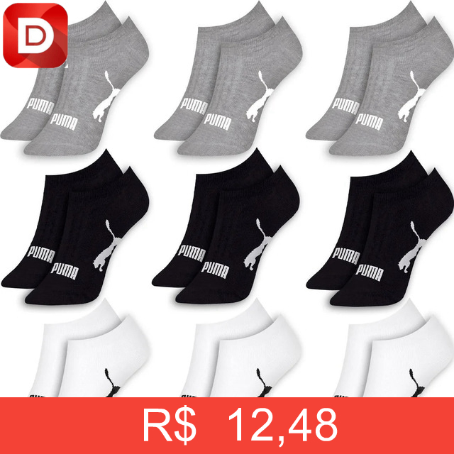 Foto do produto Kit com 9 Pares de Meia Soquete Puma