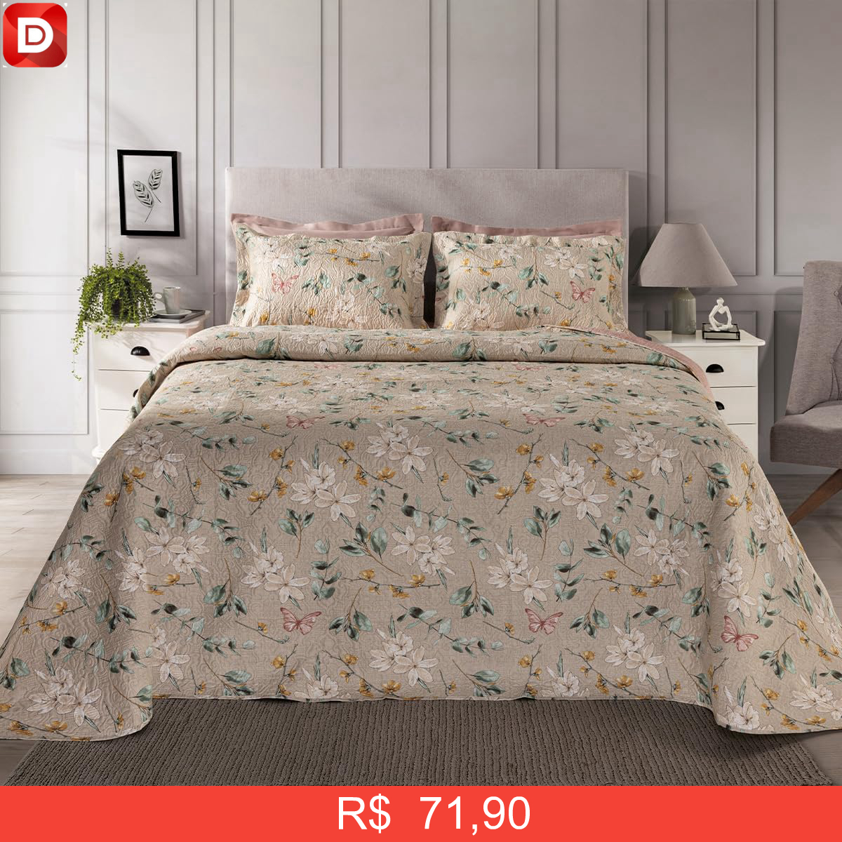 Foto do produto Kit Cobre Leito Colcha Boutis
