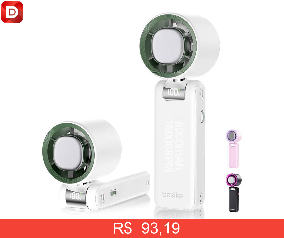 Foto do produto Basike Ventilador de Mão Portátil Recarregavel