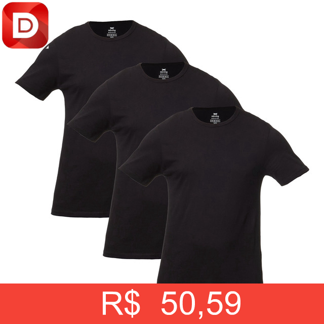 Foto do produto Kit Com 3 Camisetas Básicas Slim
