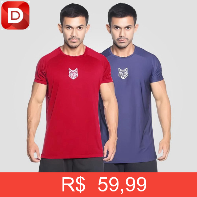 Foto do produto Kit com 2 Camisetas Masculina Dry Alpha