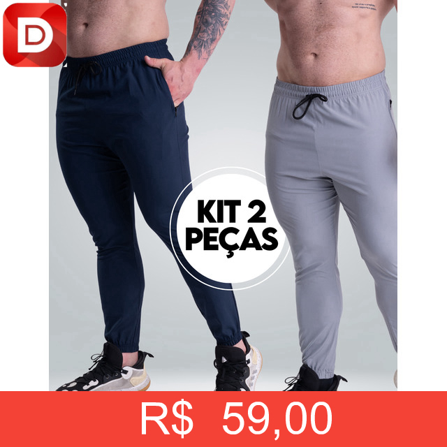 Foto do produto Kit com 2 Calças Jogger Dinamic Treino
