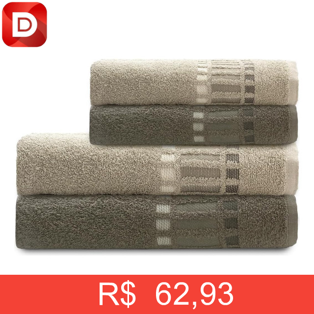 Foto do produto Jogo de Banho e Rosto Bossa Select 4 Peças Algodão Camesa