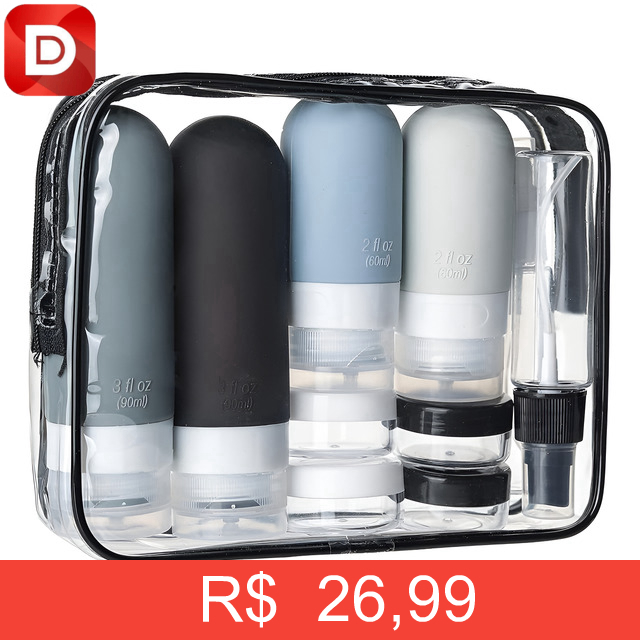 Foto do produto Kit 17 Potes Frascos Silicone Viagem
