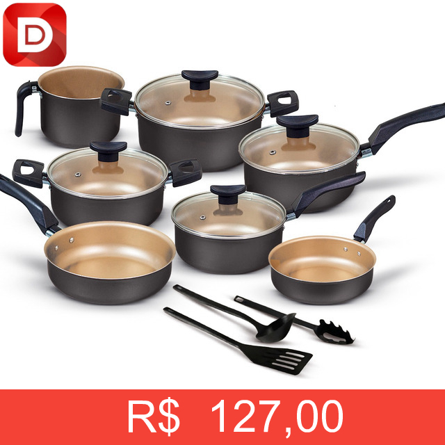 Foto do produto Conjunto Panelas Antiaderente 10 Peças Teflon