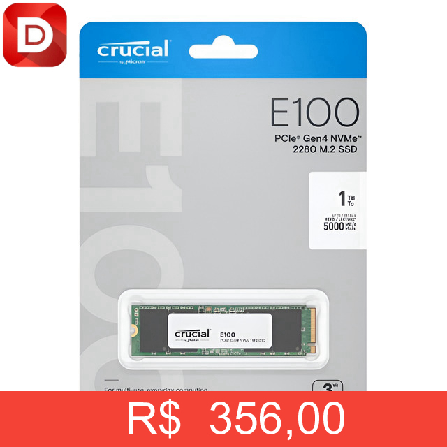 Foto do produto SSD Crucial E100