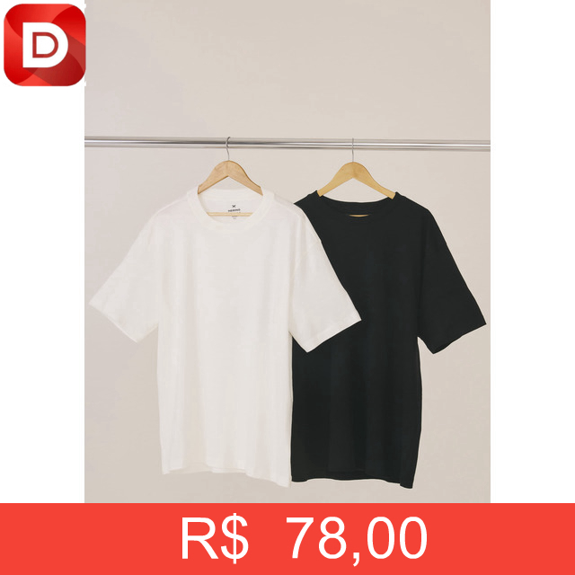 Foto do produto Kit com 2 Camisetas Relaxed Hering