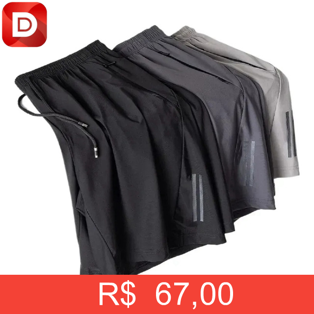 Foto do produto Kit com 3 Bermudas De Seda Gelada Dry Fit