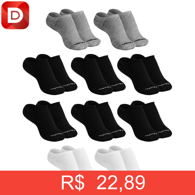 Foto do produto Kit 10 Pares Meias Invisível Esportiva
