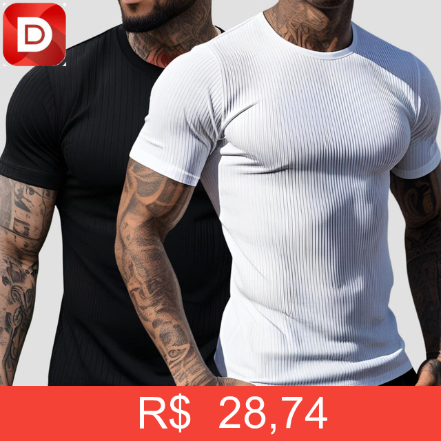 Foto do produto Kit 2 Camisa Americana Textura Canelada