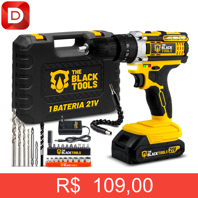Foto do produto Parafusadeira E Furadeira Impacto The Black Tools Tb-21pw 3/8