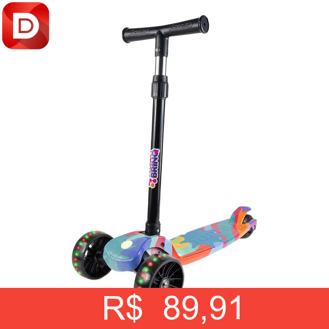 Foto do produto Patinete Infantil 3 Rodas Dobrável Com Led