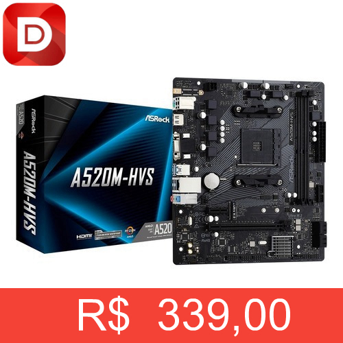 Foto do produto Placa Mãe Asrock A520m-hvs