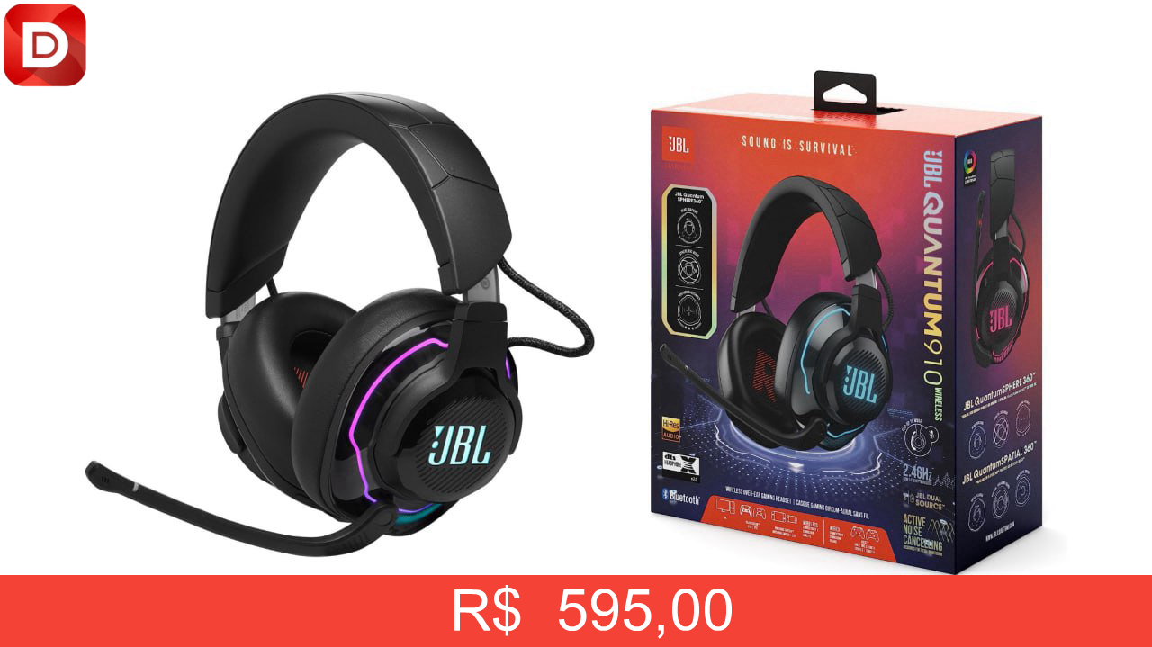 Foto do produto Headset Gamer Sem Fio JBL Quantum 910