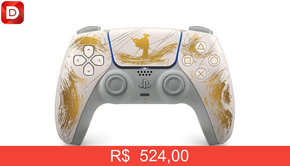 Foto do produto Controle sem fio DualSense – Edição Limitada Ouro Ghost of Yōtei