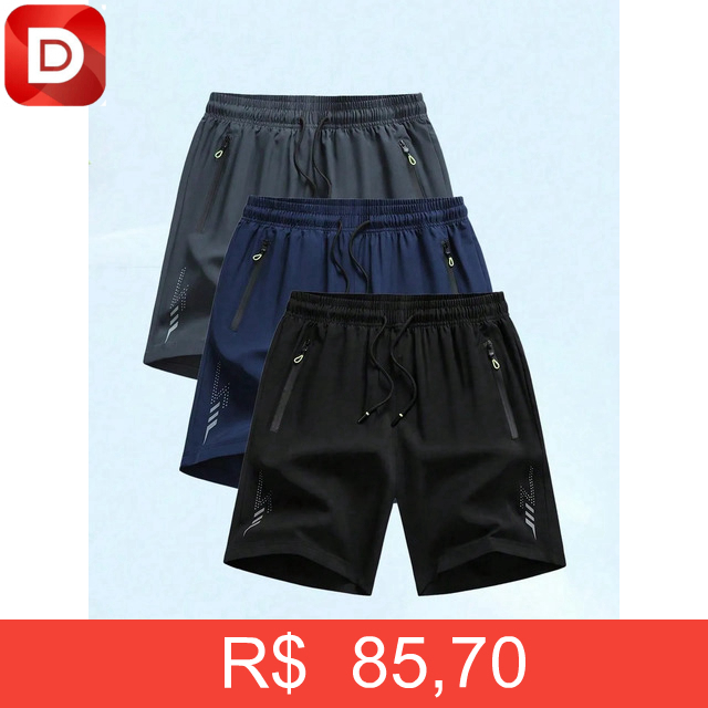 Foto do produto Kit 3 Shorts Fitness Secagem Rápida